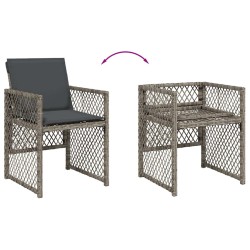 Ensemble à manger de jardin et coussins 7 pcs gris rotin 510932510932