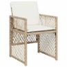 Ensemble à manger de jardin et coussins 9 pcs beige Poly rotin 510933510933