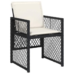 Ensemble à manger de jardin 11 pcs coussins noir résine tressée 510935510935