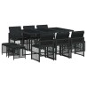 Ensemble à manger de jardin 11 pcs coussins noir résine tressée 510936510936