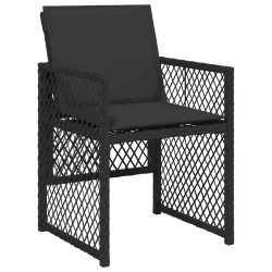 Ensemble à manger de jardin 11 pcs coussins noir résine tressée 510936510936