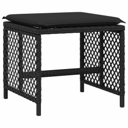 Ensemble à manger de jardin 11 pcs coussins noir résine tressée 510936510936
