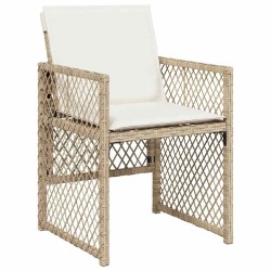 Ensemble à manger de jardin avec coussins 5pcs Beige poly rotin 510939510939