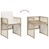 Ensemble à manger de jardin et coussins 7 pcs beige poly rotin 510940510940