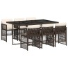 Ensemble à manger de jardin et coussins 7 pcs marron rotin 510941510941