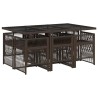 Ensemble à manger de jardin et coussins 7 pcs marron rotin 510941510941
