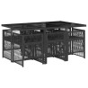 Ensemble à manger de jardin coussins 7pcs Noir Résine tressée 510942510942