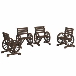 Chaises de jardin lot de 4 Bois de sapin massif 510944510944