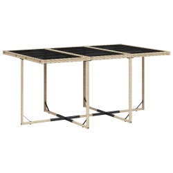 Ensemble à manger de jardin et coussins 7 pcs beige poly rotin 510945510945