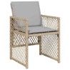 Ensemble à manger de jardin et coussins 7 pcs beige poly rotin 510945510945