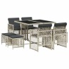 Ensemble à manger de jardin et coussins 9 pcs gris clair rotin 510948510948