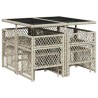 Ensemble à manger de jardin et coussins 9 pcs gris clair rotin 510948510948