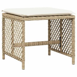 Ensemble à manger de jardin et coussins 9 pcs beige Poly rotin 510949510949