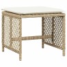 Ensemble à manger de jardin et coussins 9 pcs beige Poly rotin 510949510949