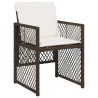 Ensemble à manger de jardin et coussins 9 pcs marron poly rotin 510950510950
