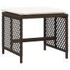 Ensemble à manger de jardin et coussins 9 pcs marron poly rotin 510950510950