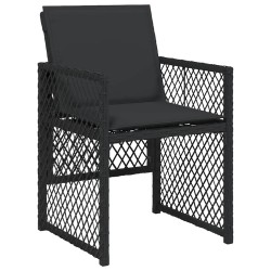 Ensemble à manger de jardin 9pcs coussins noir résine tressée 510951510951