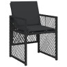 Ensemble à manger de jardin 9pcs coussins noir résine tressée 510951510951