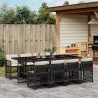 Ensemble à manger de jardin 9pcs coussins noir résine tressée 510953510953