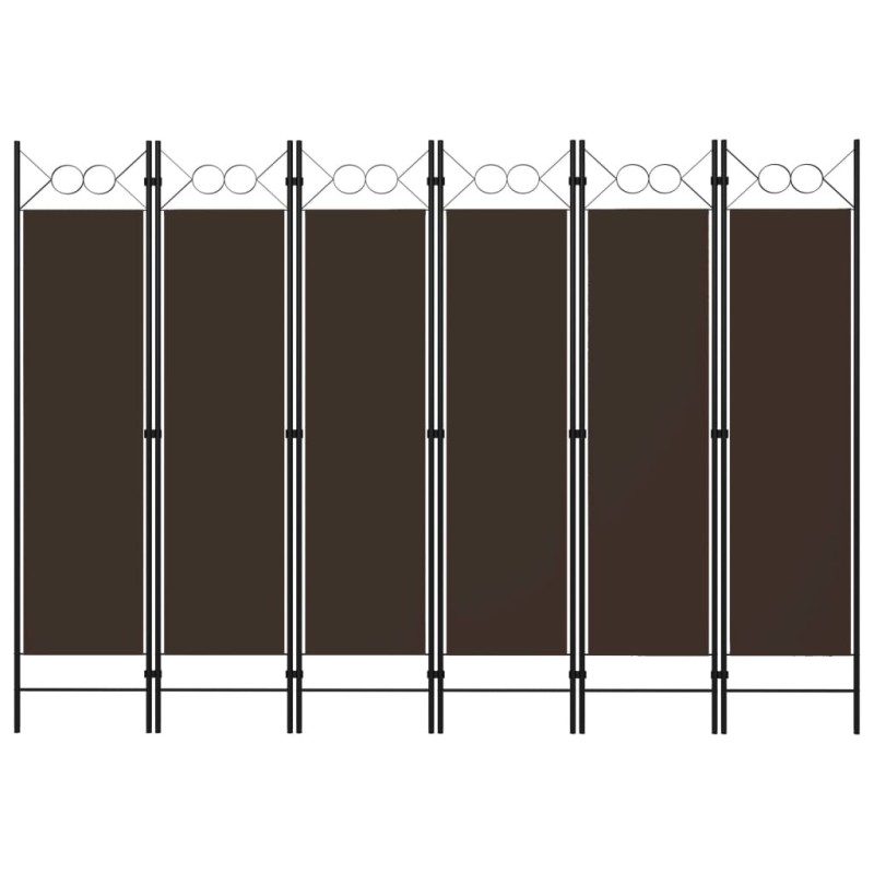 Cloison de séparation 6 panneaux Marron 240x180 cm 510986510986