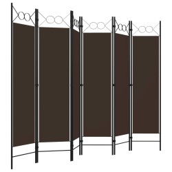 Cloison de séparation 6 panneaux Marron 240x180 cm 510986510986