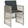 Ensemble à manger de jardin 11pcs avec coussins gris poly rotin 510988510988
