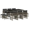 Ensemble à manger de jardin 11pcs avec coussins gris poly rotin 510989510989