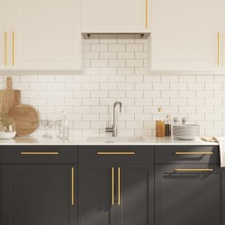 Poignées d'armoire 20 pcs doré 224 mm acier inoxydable 510996510996