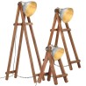 Lampadaires 3 pcs Argenté E27 Bois de manguier massif 511009511009