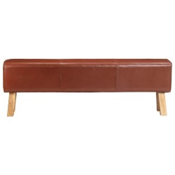 Banc saut de cheval 160 cm Marron Cuir véritable et bois acacia 511011511011