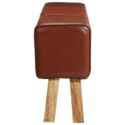 Banc saut de cheval 160 cm Marron Cuir véritable et bois acacia 511011511011