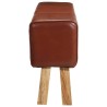 Banc saut de cheval 160 cm Marron Cuir véritable et bois acacia 511011511011