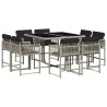 Ensemble à manger de jardin et coussins 9 pcs gris clair rotin 511020511020