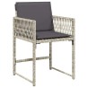 Ensemble à manger de jardin et coussins 9 pcs gris clair rotin 511020511020