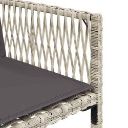 Ensemble à manger de jardin et coussins 9 pcs gris clair rotin 511020511020