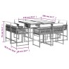 Ensemble à manger de jardin et coussins 9 pcs mélange beige 511021511021