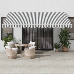 Auvent manuel rétractable anthracite et blanc 450x350 cm 511023511023