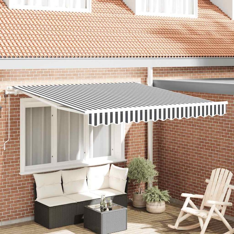Auvent rétractable automatique anthracite et blanc 300x250 cm 511027511027