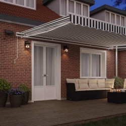 Auvent manuel rétractable avec LED anthracite blanc 500x300 cm 511030511030