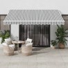 Auvent manuel rétractable anthracite et blanc 400x350 cm 511031511031
