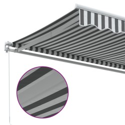 Auvent manuel rétractable anthracite et blanc 400x350 cm 511031511031