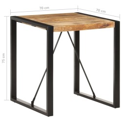 Table à manger 70x70x75 cm Bois de manguier massif brut 511034511034
