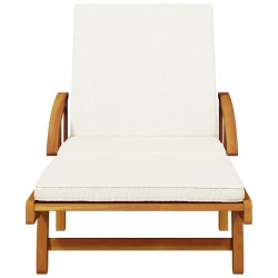 Chaises longues lot de 2 avec table bois massif d'acacia 511048511048