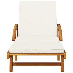 Chaises longues lot de 2 avec coussins 200x68x83 cm bois acacia 511058511058