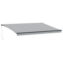 Auvent manuel rétractable anthracite et blanc 500x350 cm 511060511060