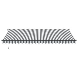 Auvent manuel rétractable anthracite et blanc 500x350 cm 511060511060