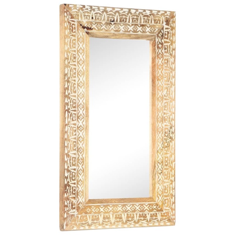 Miroir sculpté à la main 80x50x2,6 cm Bois de manguier solide 511063511063