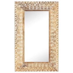 Miroir sculpté à la main 80x50x2,6 cm Bois de manguier solide 511063511063