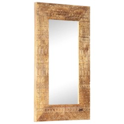 Miroir sculpté à la main 80x50x2,5 cm bois de manguier solide 511064511064