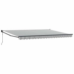 Auvent rétractable anthracite et blanc 4,5x3 m tissu/aluminium 511066511066